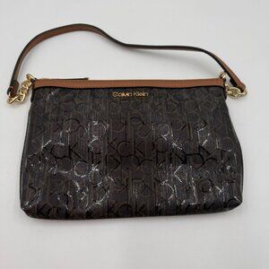 Calvin Klein Brown Monogram Small Bag With Gold-Tone Hardware